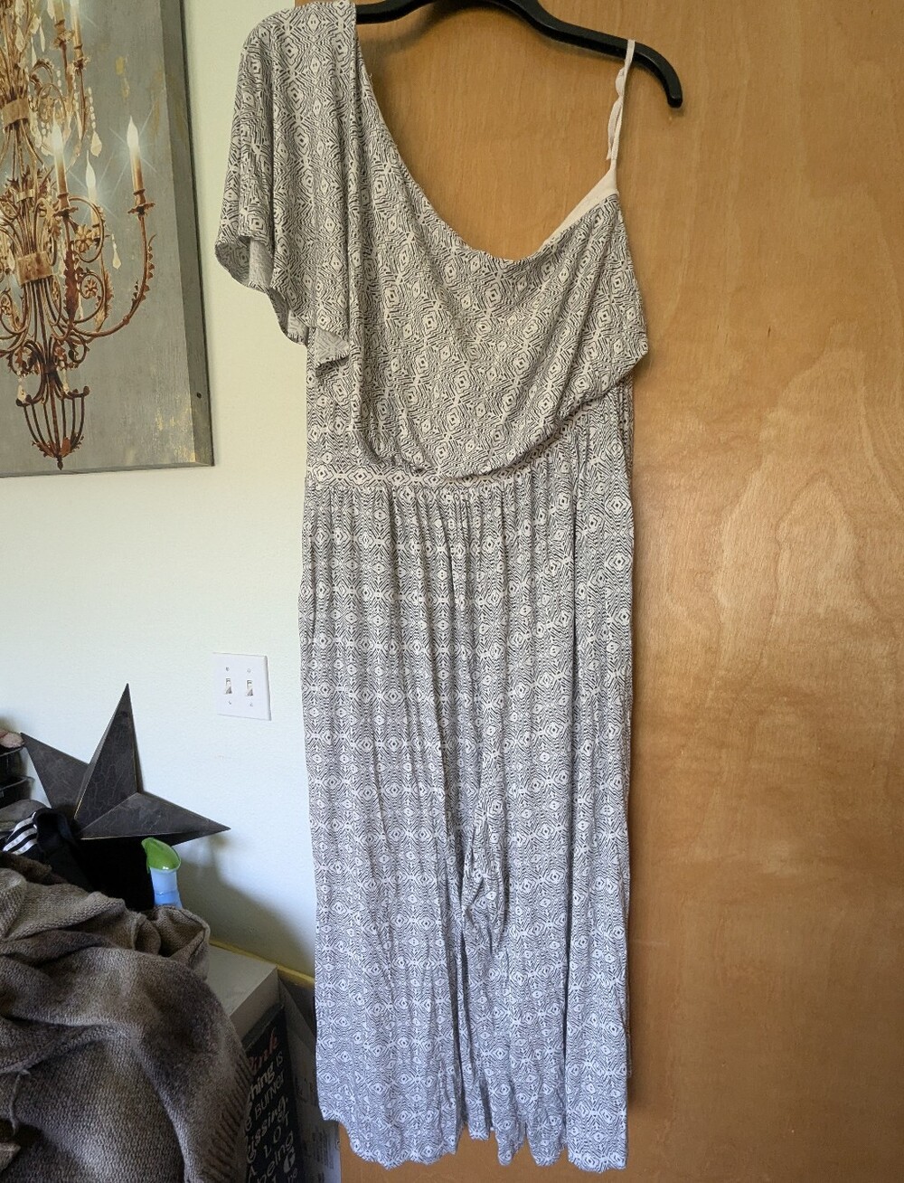 Anthropologie Maeve Jamie one-shoulder wide-leg jumpsuit